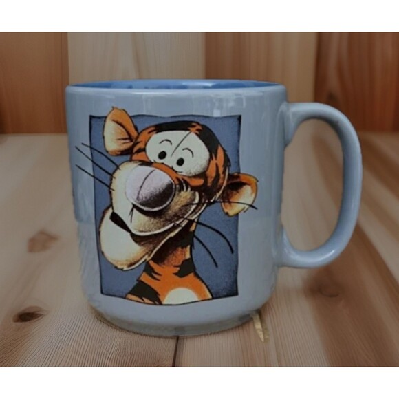 Disney Winnie the Pooh TIGGER Double Sided Coffee Mug Blue - Picture 1 of 10